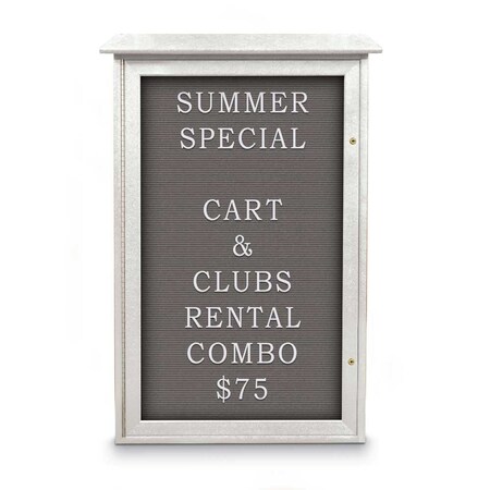 United Visual Products Indoor Enclosed Combo Board, 72"x36", White Frame/Burgundy & Medium Grey UVCB7236W-BURGUN-MEDGRY